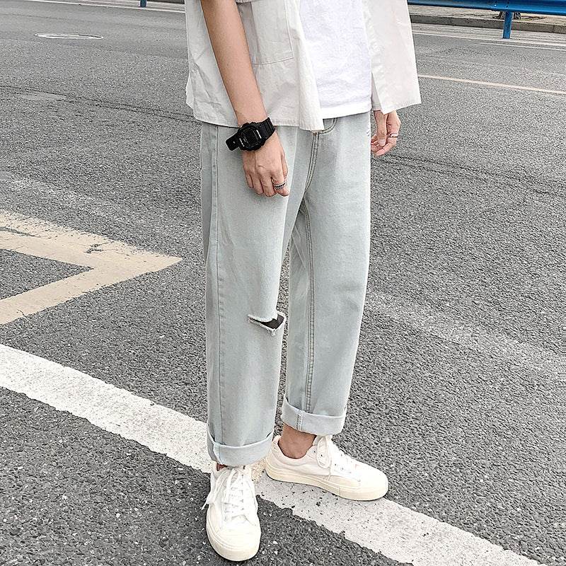 Summer Vintage Jeans Men's Loose Trousers plus Size Sports Pants Men Jeans