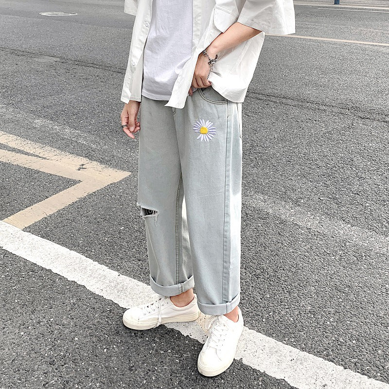 Summer Vintage Jeans Men's Loose Trousers plus Size Sports Pants Men Jeans