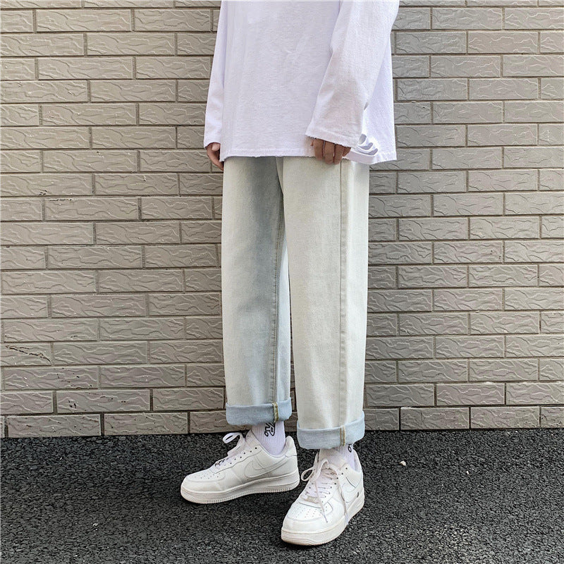 Summer Jeans for Boys Straight Loose Trousers plus Size Retro Sports Casual Pants Men Jeans