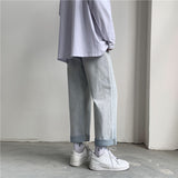 Summer Jeans for Boys Straight Loose Trousers plus Size Retro Sports Casual Pants Men Jeans