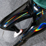 Leather Leggings Spring and Autumn Thin PU Leggings Women's High Waist Sexy Tight Magic Paint Leather Pants