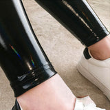 Leather Leggings Spring and Autumn Thin PU Leggings Women's High Waist Sexy Tight Magic Paint Leather Pants