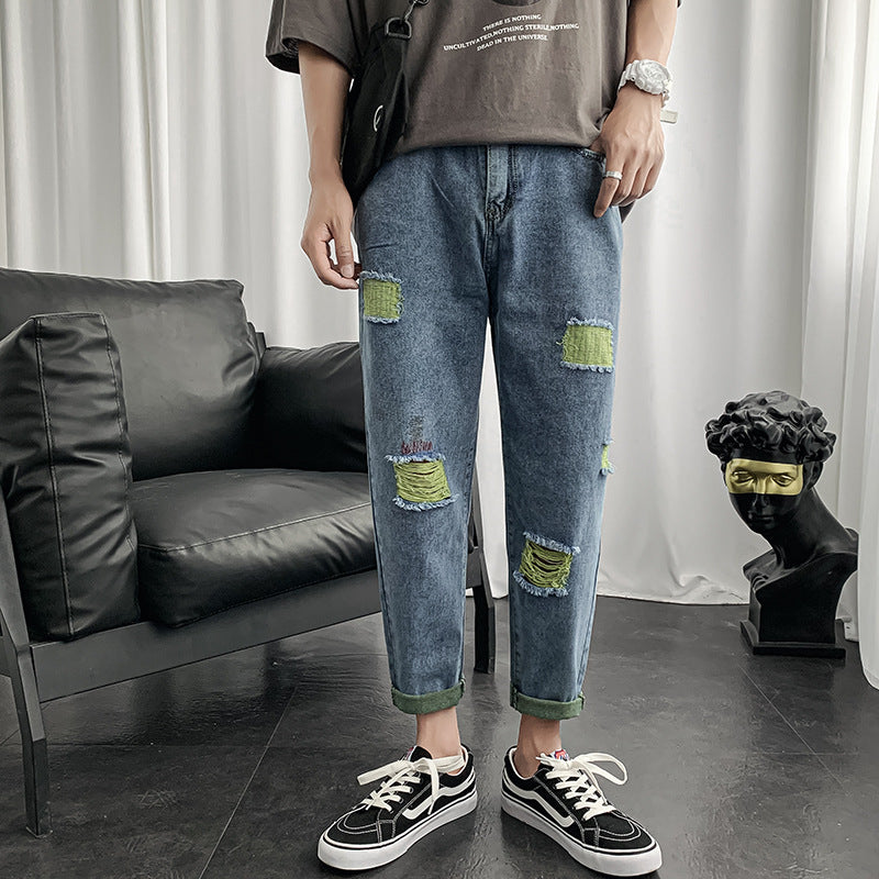 Summer Jeans Pants Large Size Retro Sports Straight Loose Trousers Casual Men's Men Jeans