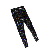 Leather Leggings Spring and Autumn Thin PU Leggings Women's High Waist Sexy Tight Magic Paint Leather Pants