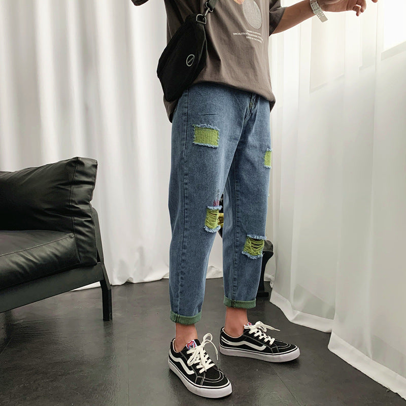 Summer Jeans Pants Large Size Retro Sports Straight Loose Trousers Casual Men's Men Jeans