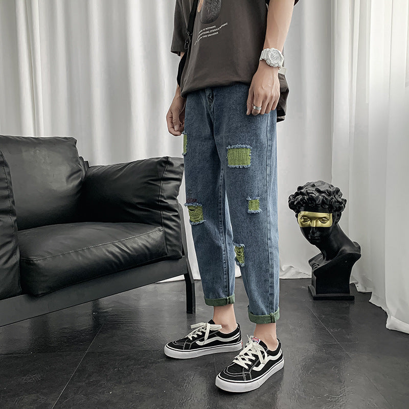 Summer Jeans Pants Large Size Retro Sports Straight Loose Trousers Casual Men's Men Jeans