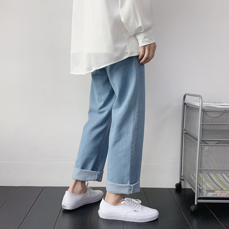 Men's Spring and Autumn Denim Pants plus Size Sports Loose Casual Straight Pants Men's Trousers Men Jeans