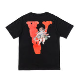 V Lone T Shirt Hip Hop Big Talker Big V Angel Wings Printed Men's and Women's round Neck Short Sleeve T-shirt