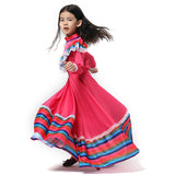 Jalisco Dressing Girl Rose Red Large Swing Dress Party Performance