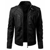 Urban Leather Jacket Autumn Leather Coat Male Patchwork Stand-up Collar Jacket