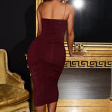 Drawstring Tight Homecoming Dresses Tight Skirt Pencil Skirt Suspender Dress Slim Dress