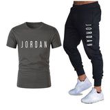 Men′s Athletic Tracksuit Sweat Suits for Men Outfits Spring Autumn Men's Casual Short Sleeve T-shirt Cotton Short Sleeve Sports Trousers Printing Suit