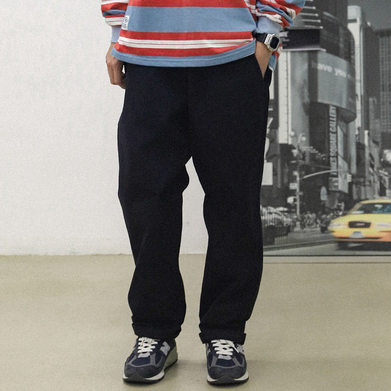 Retro Washed Worn Jeans Men Fashion Brands Street Idle Style Wide Leg Pants Loose Casual Straight Pants Men Denim Pants