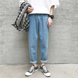 Summer Thin Cropped Jeans Men's Large Size Sports Loose Trousers Men's Casual Pants Men Jeans