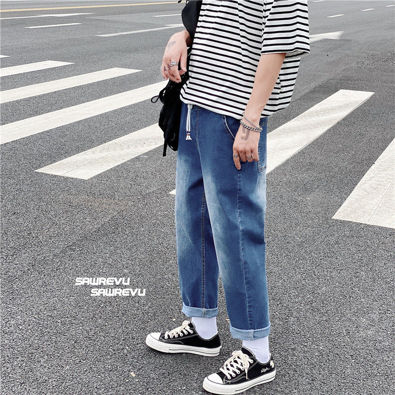 Spring and Summer Light-Colored Jeans Men's Straight Loose Large Size Exercise Casual Pants Men Jeans