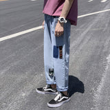 Autumn Loose Large Size Loose Retro Sports Trousers Men's Straight-Leg Denim Pants Men Jeans