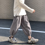 Linen Pants Straight Leg Pants Drawstring Lightweight Elastic Beach Pants Cotton and Linen Beam Feet Linen Bloomers