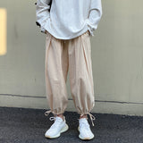 Linen Pants Straight Leg Pants Drawstring Lightweight Elastic Beach Pants Cotton and Linen Beam Feet Linen Bloomers