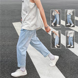 Spring and Summer Light-Colored Jeans Men's Straight Loose Large Size Exercise Casual Pants Men Jeans
