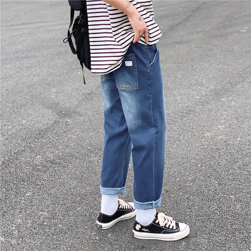 Spring and Summer Light-Colored Jeans Men's Straight Loose Large Size Exercise Casual Pants Men Jeans