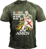 Man T Shirt round Neck Loose Print Irregular