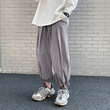 Linen Pants Straight Leg Pants Drawstring Lightweight Elastic Beach Pants Cotton and Linen Beam Feet Linen Bloomers