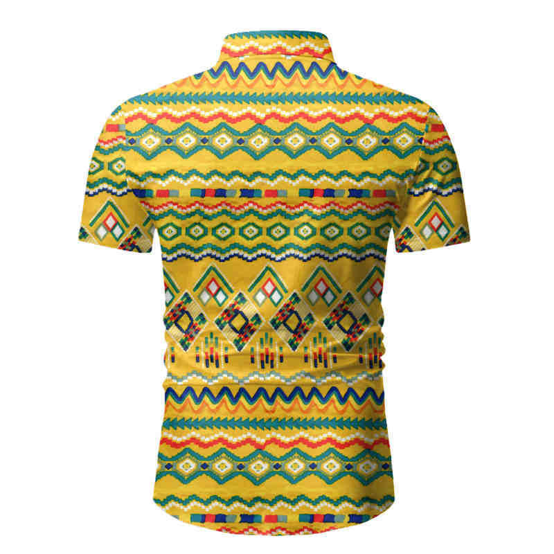 Men's Slim Fit Casual Short Sleeve plus Size Retro Sports Stylish Beach Style Men Shirt