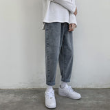 Light-Colored Jeans Men's Summer Straight Oversized Retro Sports Trousers Casual Pants Men Jeans