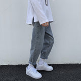 Light-Colored Jeans Men's Summer Straight Oversized Retro Sports Trousers Casual Pants Men Jeans