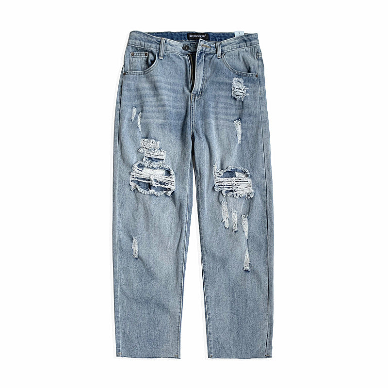 Summer Jeans Men's Large Size Retro Sports Loose Student Trousers Casual Pants Men's Men's Jeans