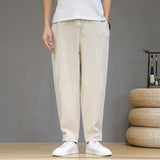 Linen Pants Straight Leg Pants Summer Casual Pants Men's Large Size Loose