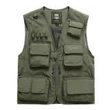 Men Utility Vest Work Zipper Tactical Work Vest Slim Pocket Jacket Vest Men's Outdoor Multi-Pocket plus Size Retro Sports Men's Clothing