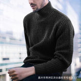Men's Top Pullover Shirt Turtleneck Long Sleeve Knitted Sweater