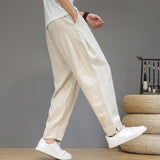 Linen Pants Straight Leg Pants Summer Casual Pants Men's Large Size Loose