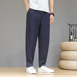 Linen Pants Straight Leg Pants Summer Casual Pants Men's Large Size Loose