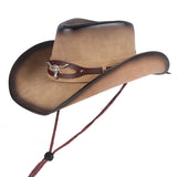 Bullhide Denim Hat PU Leather Western Cowboy Hat Male Knight Hat Men's and Women's Sun Hats Casual Cowboy Hat