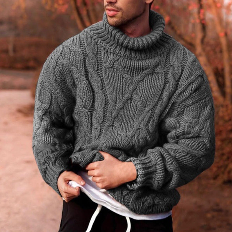 mens chunky knit Men Sweats Sweater Men's Knitted Coat Autumn and Winter Sweater
