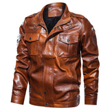 Tactics Style Men Outdoor Windproof Coat Men Casual Jacket Men's Leather Coat Fashion Casual Motorcycle PU Leather Jacket plus Size Men's Clothing