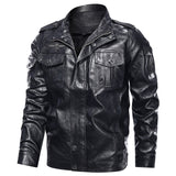 Tactics Style Men Outdoor Windproof Coat Men Casual Jacket Men's Leather Coat Fashion Casual Motorcycle PU Leather Jacket plus Size Men's Clothing