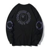 A Ape Print Sweatshirts Spring and Autumn Cotton round Neck Long Sleeves T-shirt Men and Women