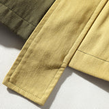 Men's Spring and Autumn Large Size Retro Sports Denim Shirt Long-Sleeved Shirt Baggy Coat Men's Color Matching Casual Men's Jacket
