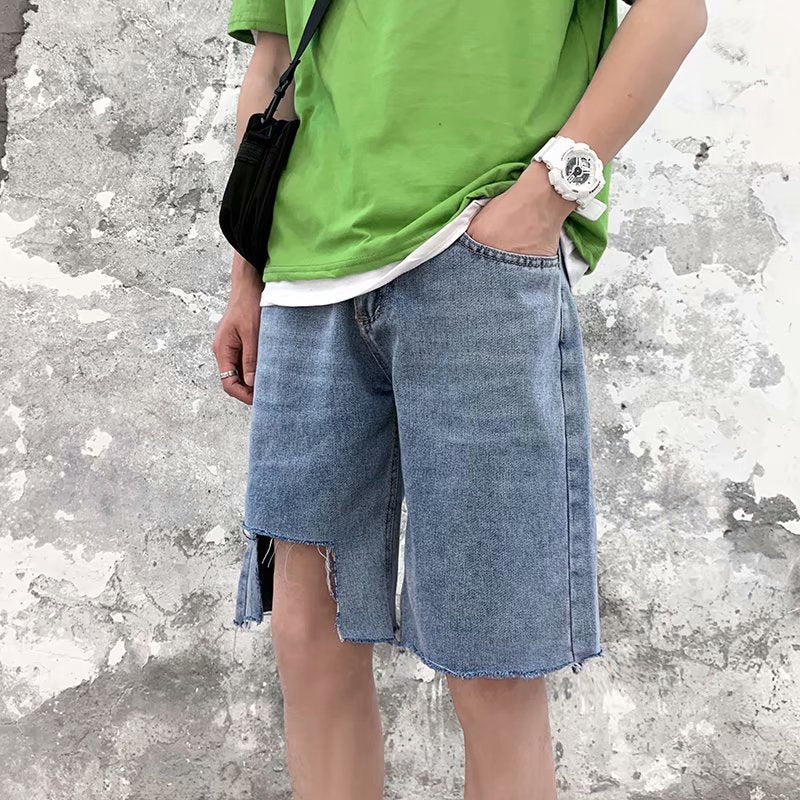 Denim Shorts Male Straight Loose plus Size Retro Sports Casual Men's Clothing Men Jeans