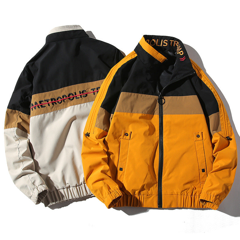 Autumn Leisure plus Size Loose Retro Sports Jacket Men Men Jacket