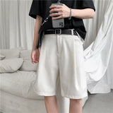 Men Bermuda Shorts Suit Pants Men Trendy Suit Shorts Youth Loose Student Pants Men