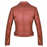 Hot Pink Motorcycle Jacket Spring and Autumn Locomotive Washed PU Leather Coat