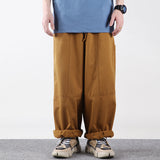 Men's Retro Solid Color Wide-Leg Pants Men's plus Size Retro Sports Loose Baggy Pants Trendy Casual Pants Men Pants