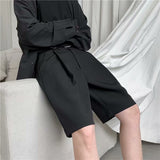 Men Bermuda Shorts Suit Pants Men Trendy Suit Shorts Youth Loose Student Pants Men