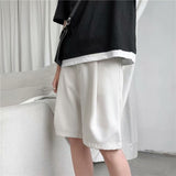 Men Bermuda Shorts Suit Pants Men Trendy Suit Shorts Youth Loose Student Pants Men