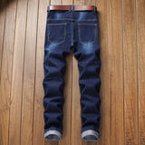 Men's Pleated Slim Fit Biker Jeans Men's Trendy Slim-Fit Pants Straight-Leg Trousers