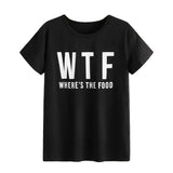 WTF Shirt WTF Letter Print Comfortable round Neck Loose T-shirt Top for Women